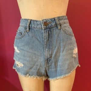 BDG high rise cheeky denim shorts